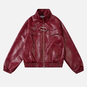 Aelfric Eden Metal Buckle Faux Leather Jacket